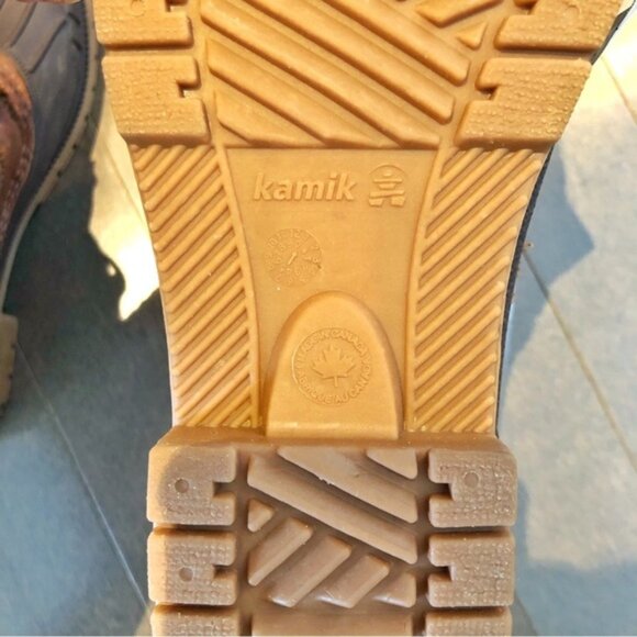 KAMIK Women Genuine Leather Brown Rubber Waterproof Outdoor Winter Boots Booties - Picture 6 of 12